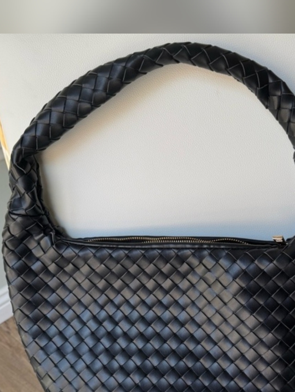 Woven Black Shoulder Bag